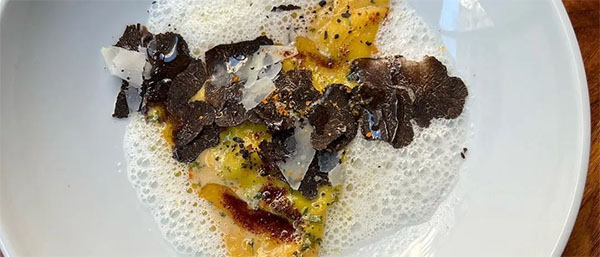 Carrot Pansotti with black truffle at Orsa & Winston | Instagram: @orsaandwinston